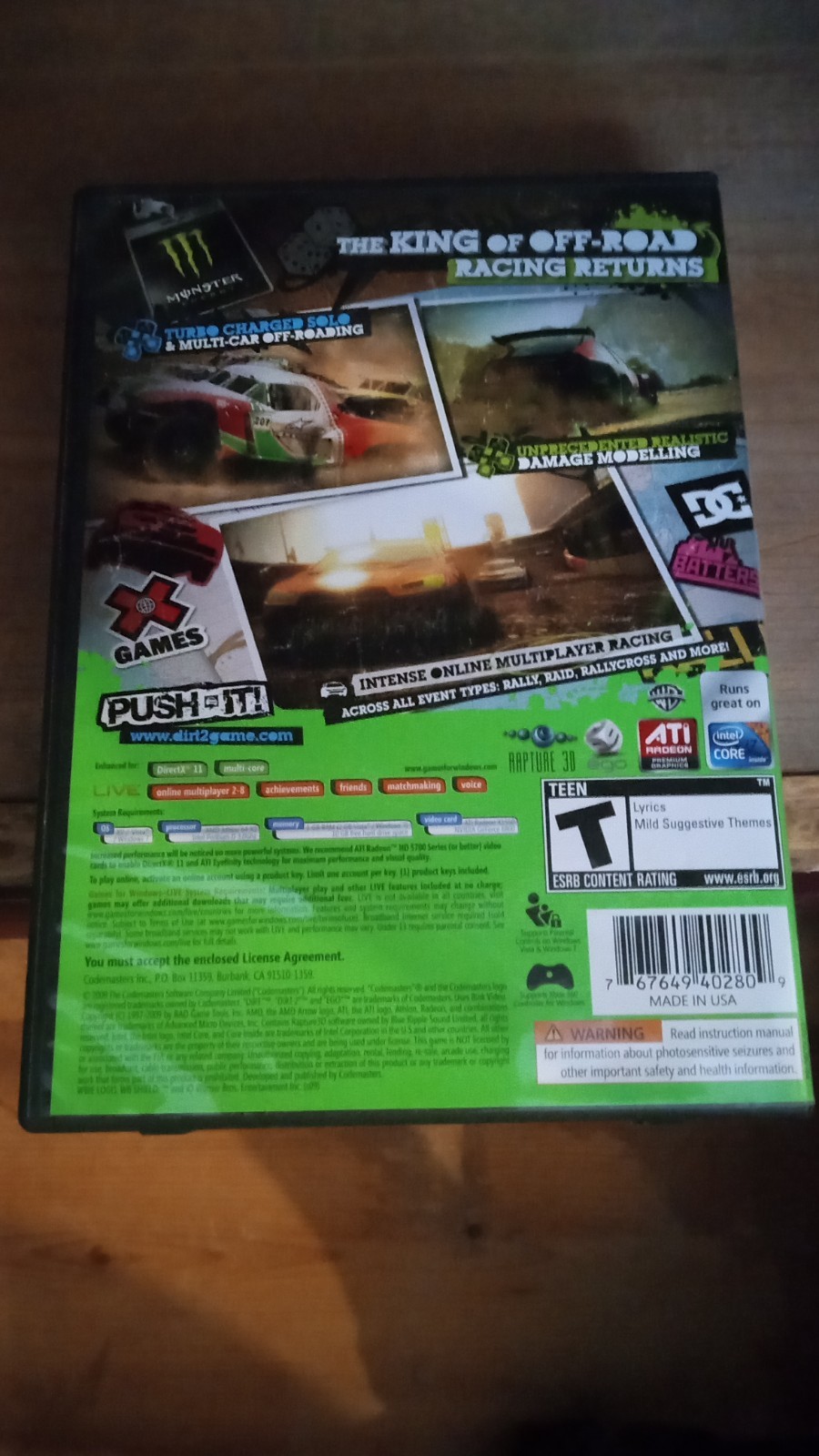Games For Windows Live Dirt 2 Open But Never Played PC DVD Booklets Included