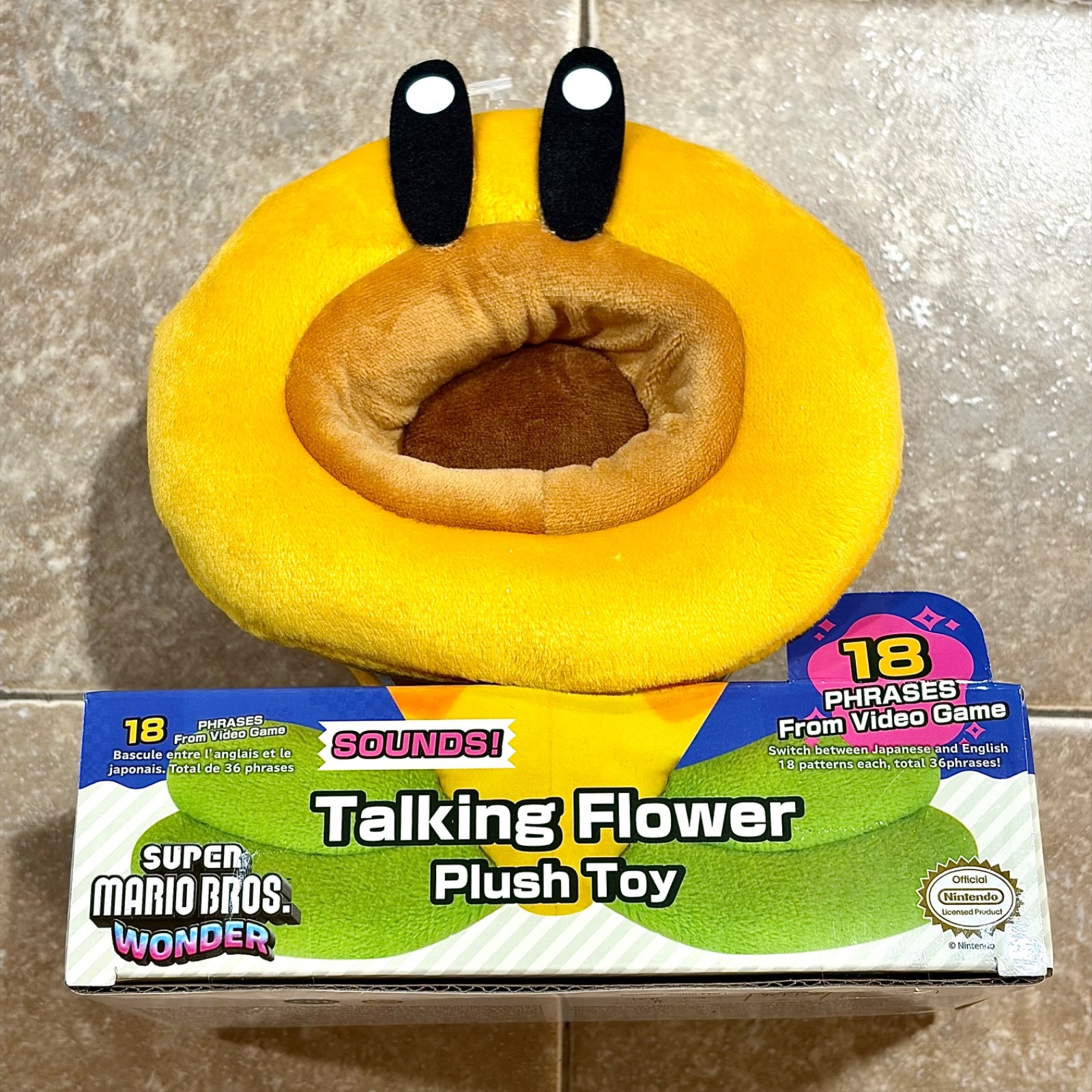 Official Super Mario Wonder Talking Flower 6″ Plush Stuffed Toy NEW English US