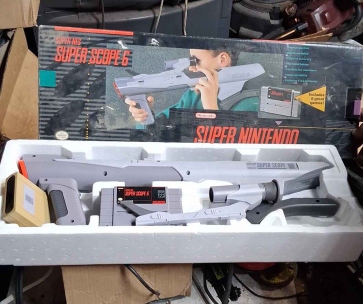 SNES: Super Scope 6 Light Gun Complete with Foam In Mint/pristine Free Shipping!