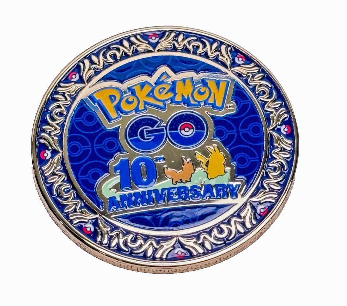 Pokémon Go 10th Anniversary Challenge Coin Chicago Go Fest w/ Pikachu & Eevee