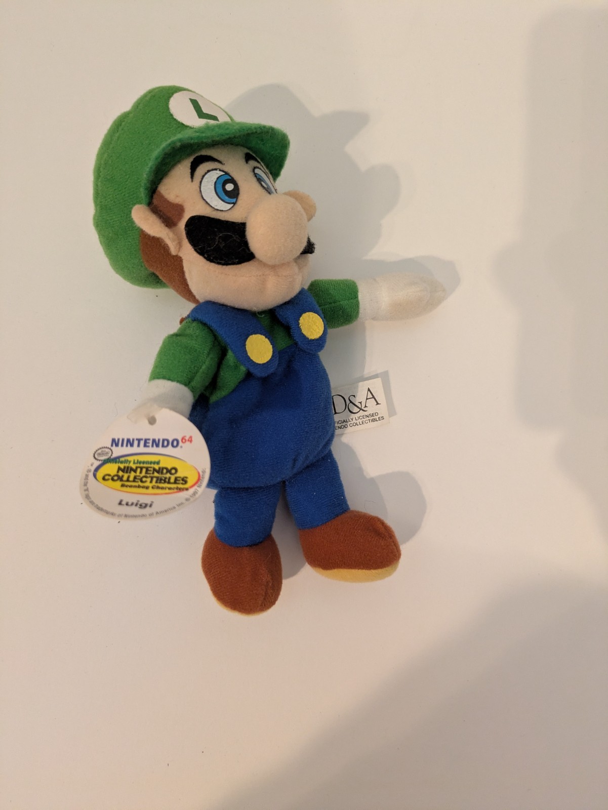 Vintage Nintendo N64 Mario Luigi DiddyKong Toad Bowser BD&A Beanbag Plush w/ Tag
