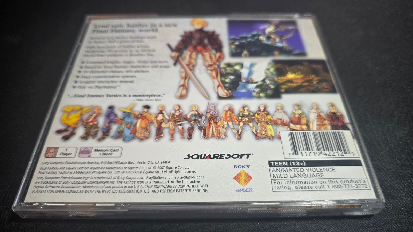 Final Fantasy Tactics Black Label Sony Playstation 1 PS1 LN perfect cnd Complete