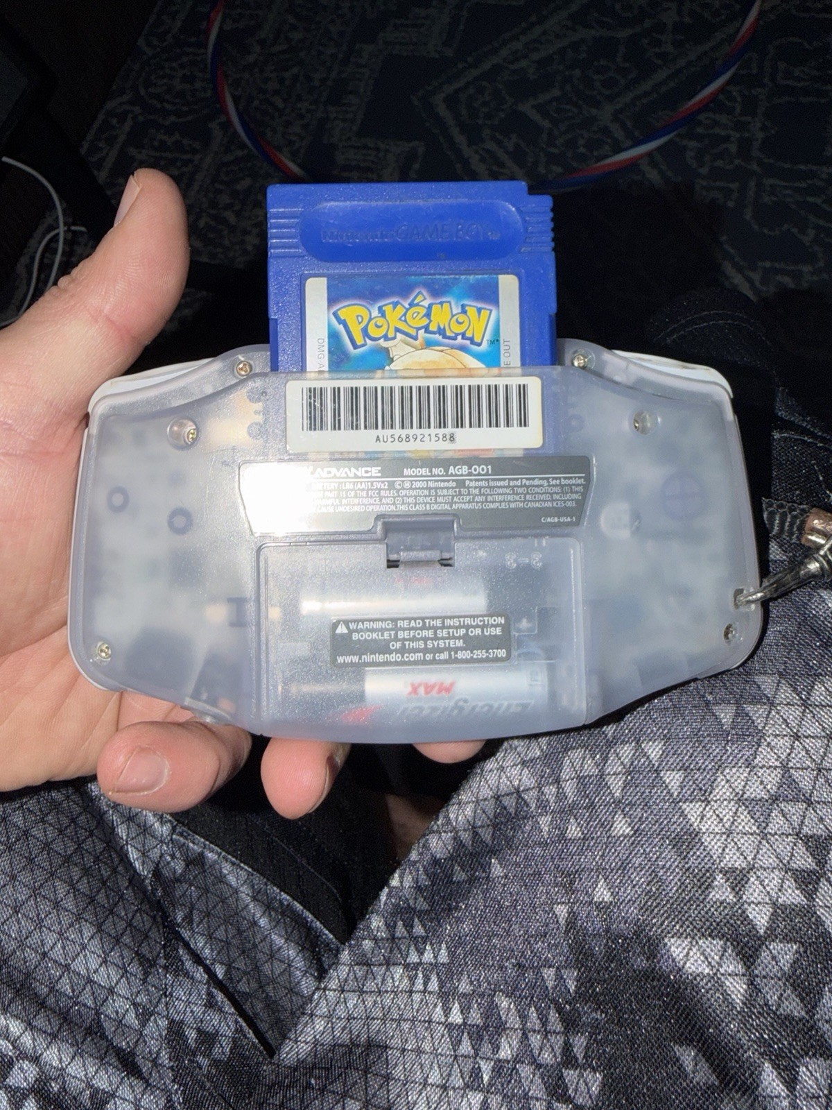 Nintendo Game Boy Advance Console System – Clear Glacier-WORKS PERFECT 👌 🔥❤️🔥