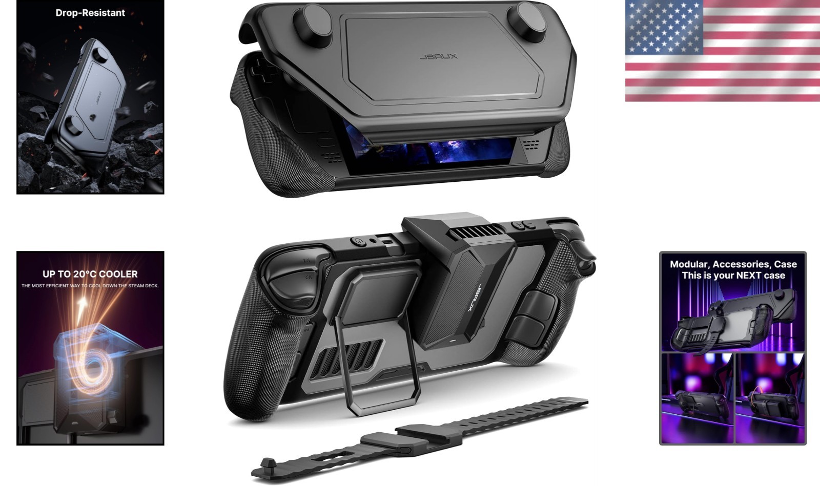 Steam Deck ModCase Protective Modular Set with Cooling Fan and Accessories