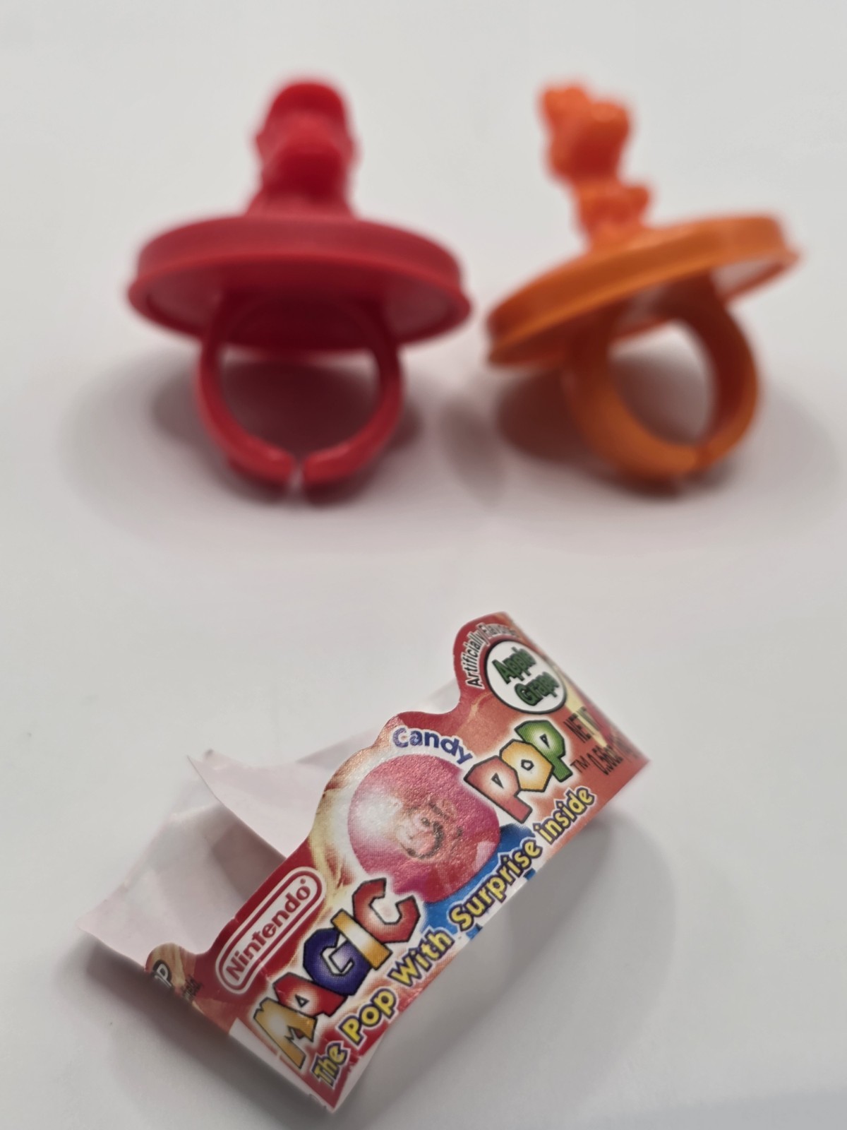 2001 Nintendo Magic Pop Candy Rings Yoshi Diddy Kong Wrapper Promo Rare Lot