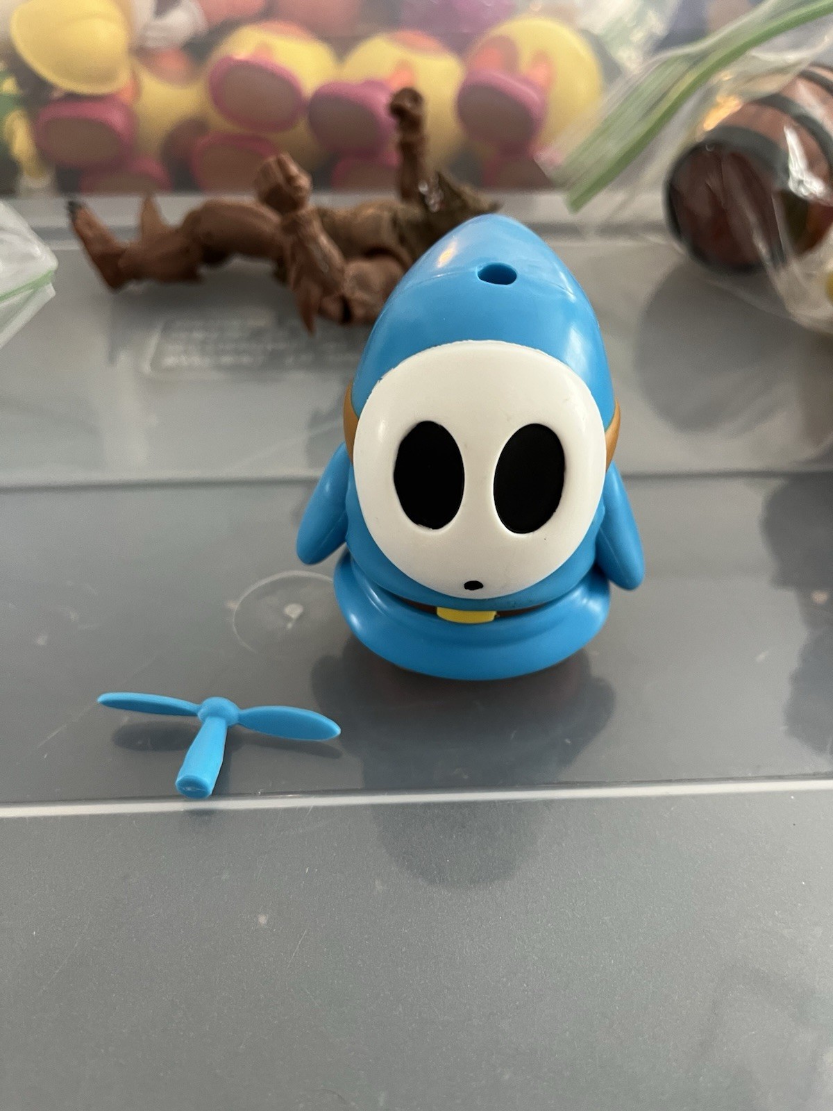 Light Blue Shy Guy Propeller Figure Super Mario World Of Nintendo Jakks Toy RARE