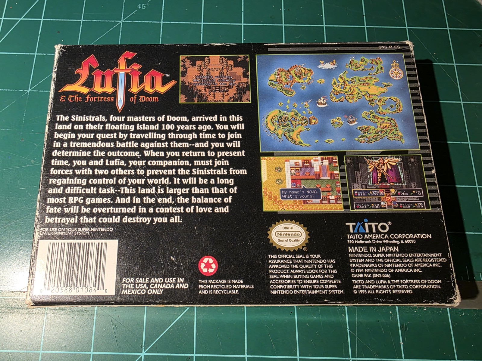 Lufia & the Fortress of Doom Nintendo SNES Boxed WORKS SEE PICS!!! No Man Or Map