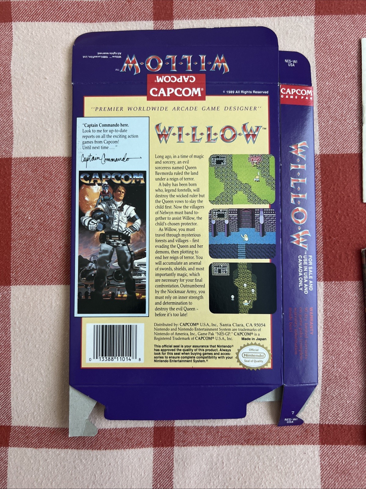 Willow Nintendo NES Box, Manual, Poster Only NO GAME