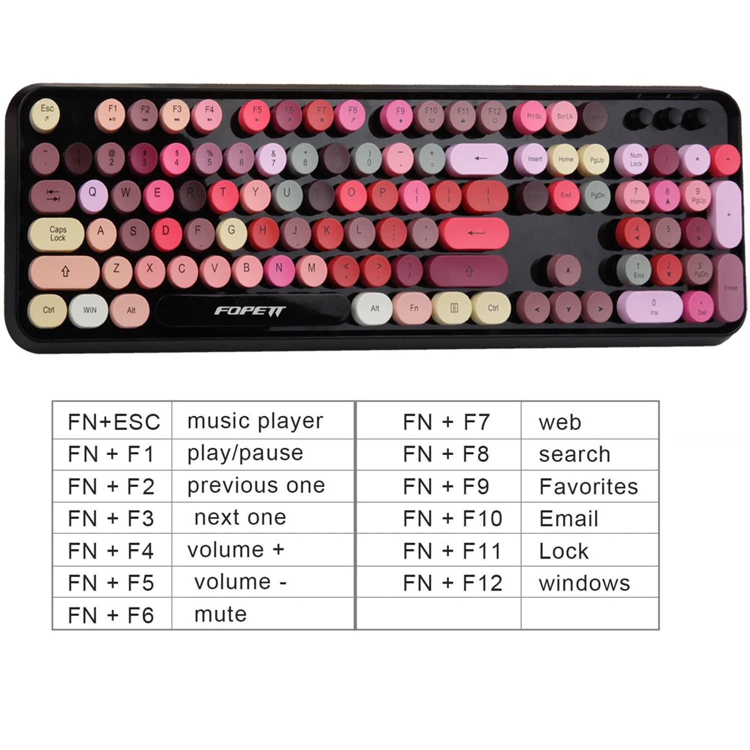 Wireless Keyboard and Mouse Combo, 2.4 GHz Full-Sized Typewriter Keyboard and…