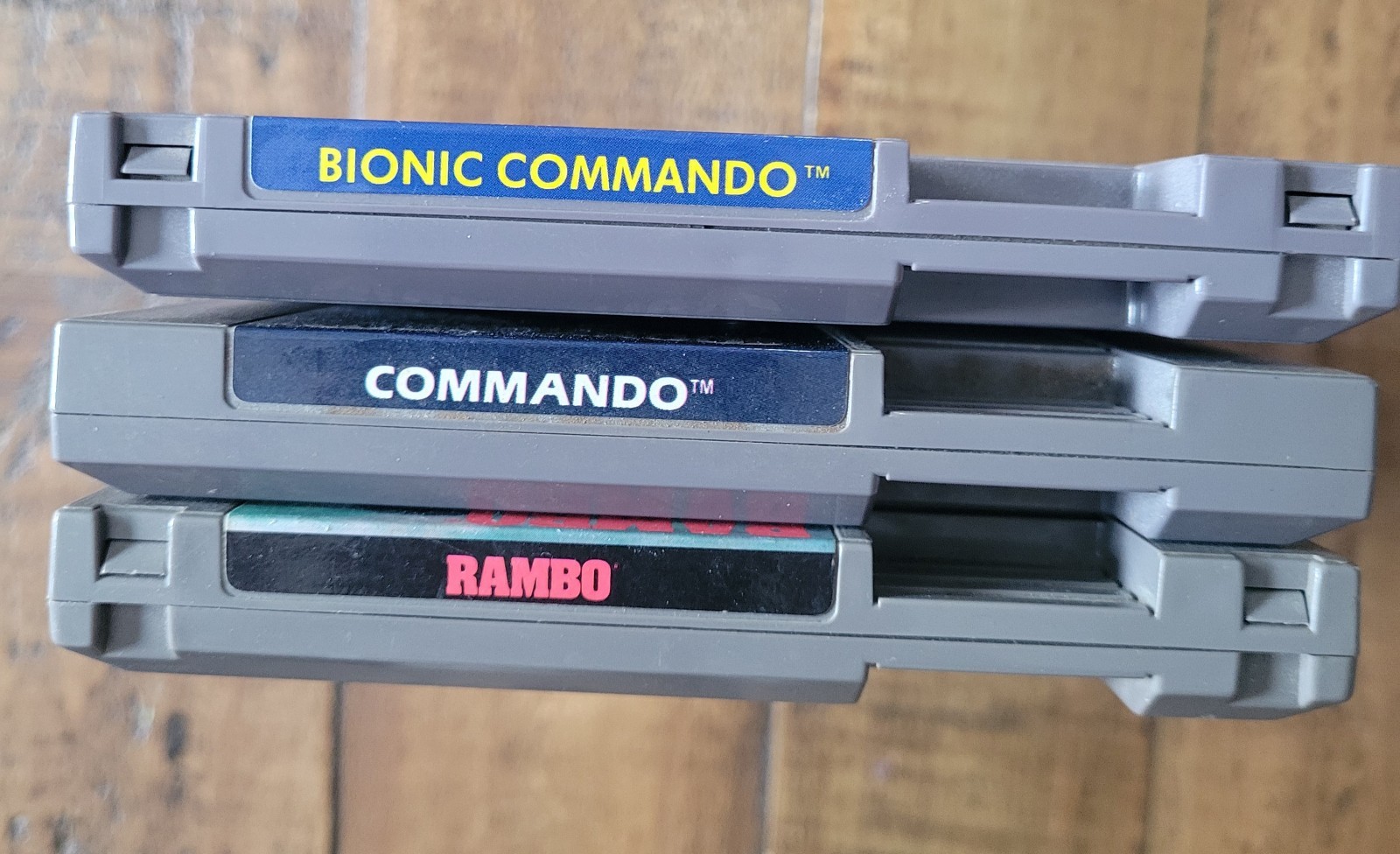 Nintendo NES 3 Game Lot. Bionic Commando, Commando 5 Screw, Rambo *TESTED *