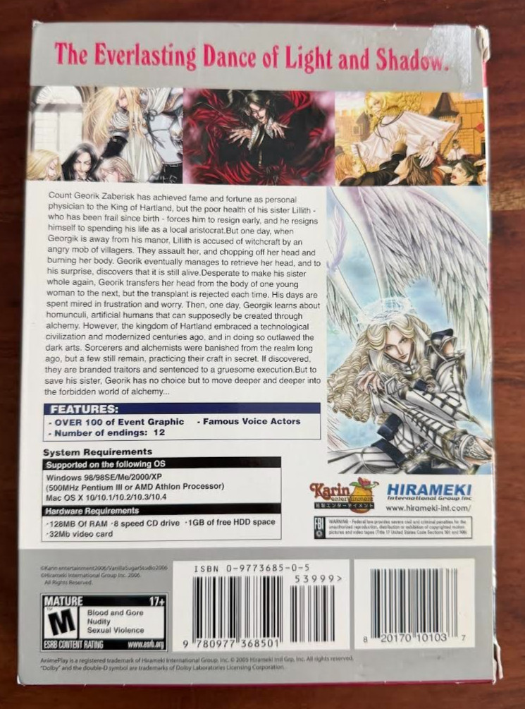 Animamundi: Dark Alchemist (PC, 2006) visual novel – CIB