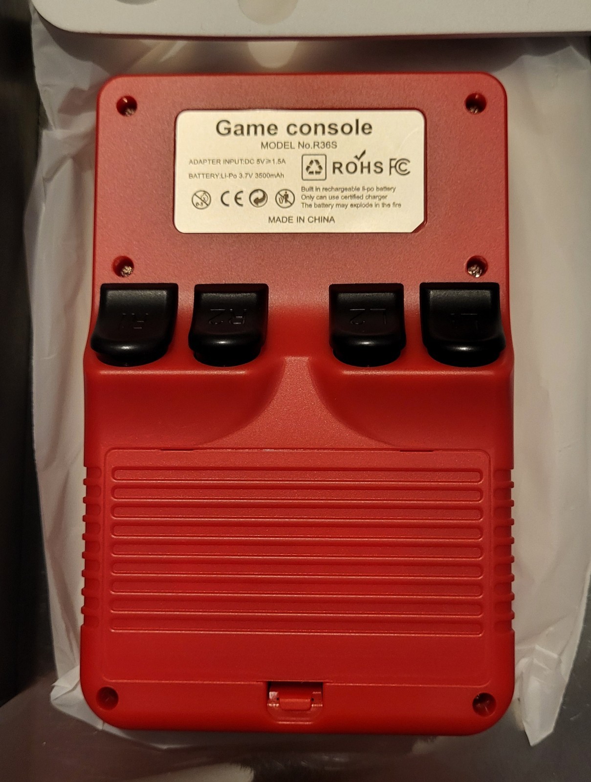 R36MAX Retro Handheld Console RED – 64GB Built-In Storage 18,000+ Games 4″ IPS