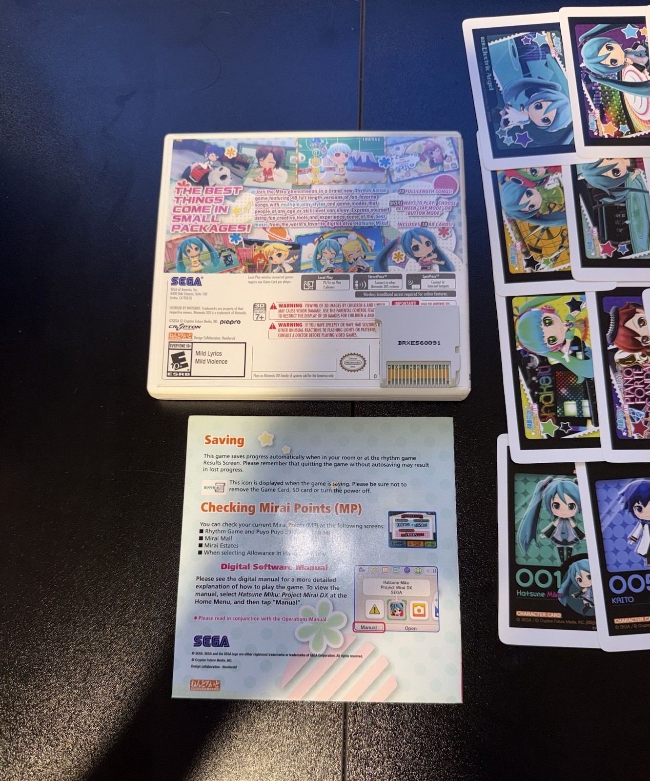 Hatsune Miku Project Mirai DX Nintendo 3DS Vocaloid Video Game w/ AR Cards CIB
