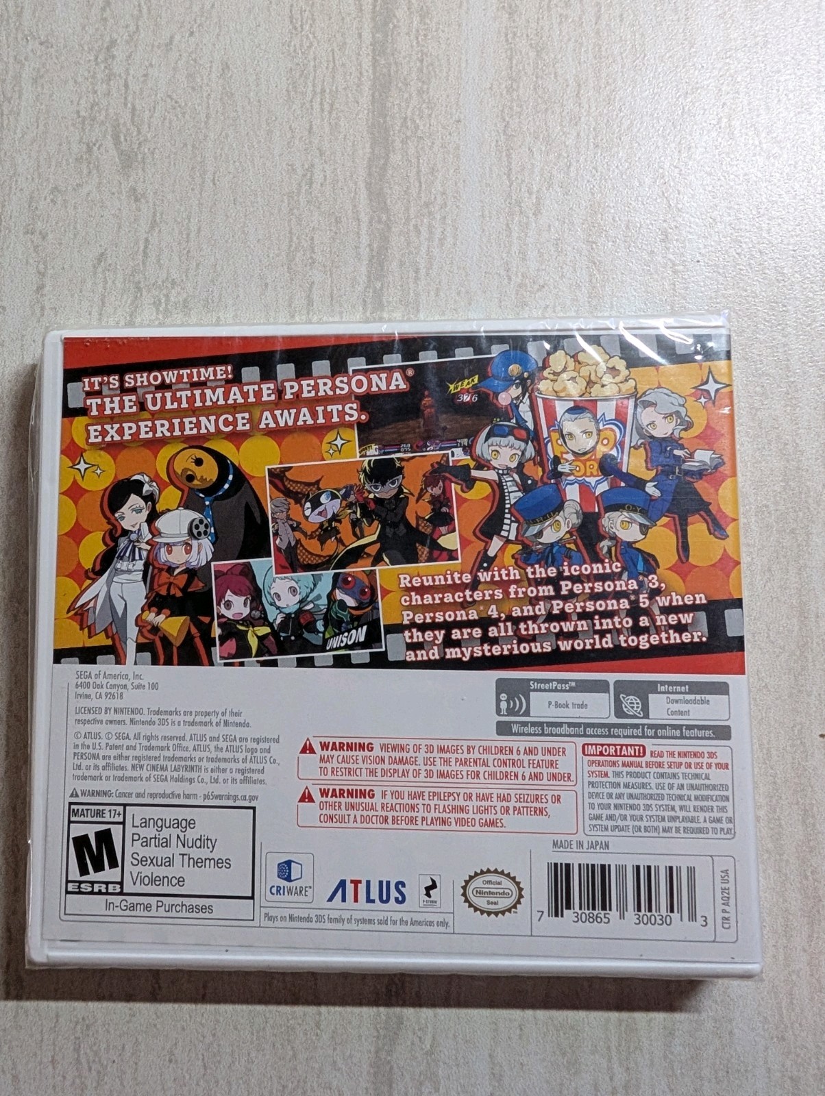 Persona Q2: New Cinema Labyrinth original case Nintendo 3DS BRAND NEW US version