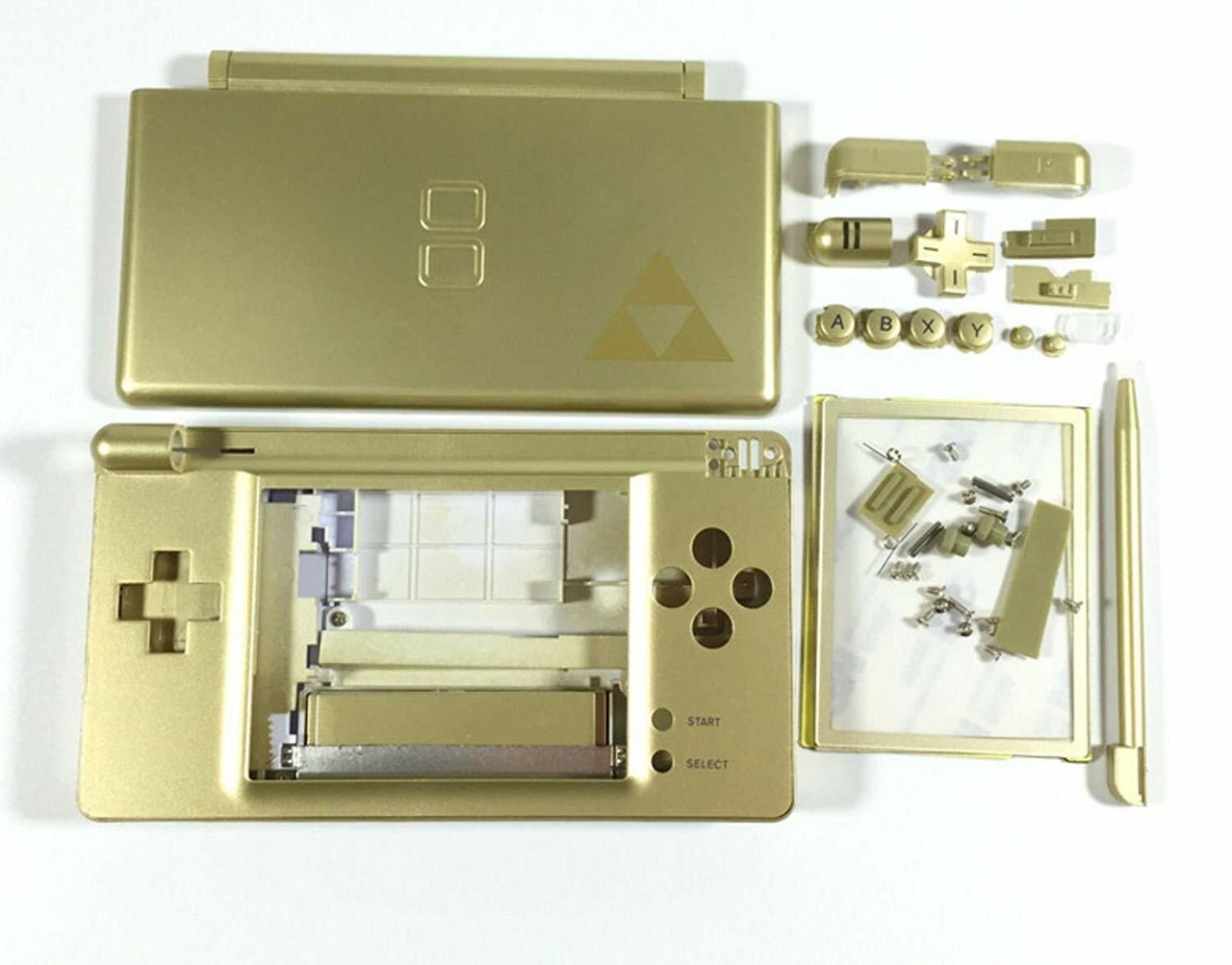 Replacement Housing Glass Lens Shell Gold Zelda Triforce for Nintendo DS Lite