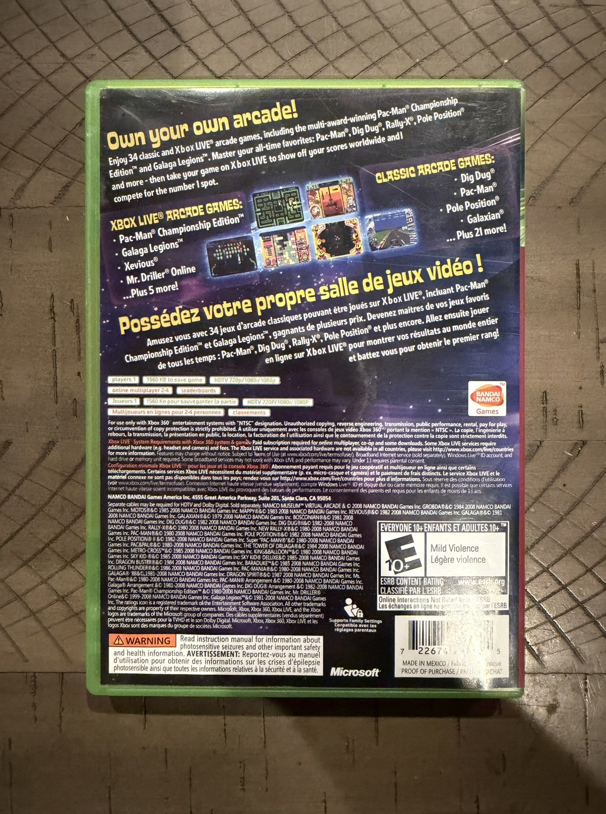 Namco Museum: Virtual Arcade; Boxed (Microsoft Xbox 360, 2008)