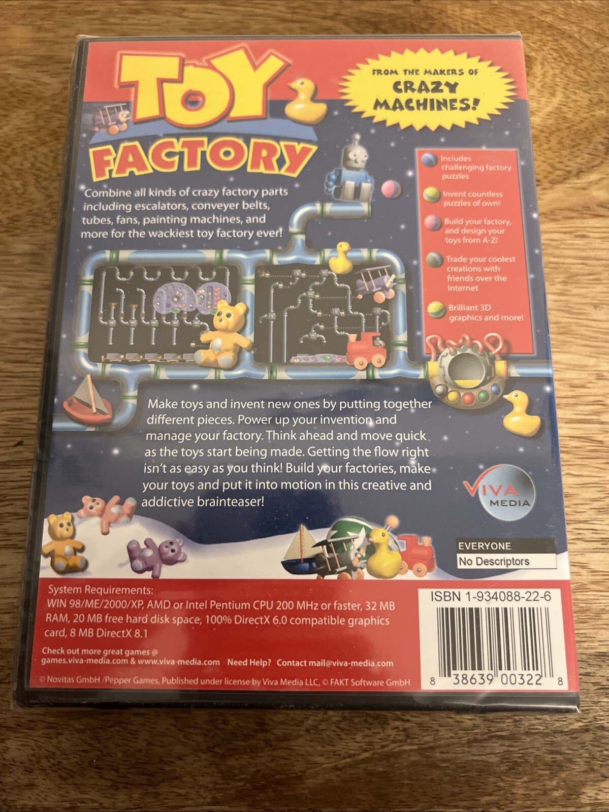 Toy Factory Video Game Pc Cd-ROM E-Everyone (Factory Sealed)