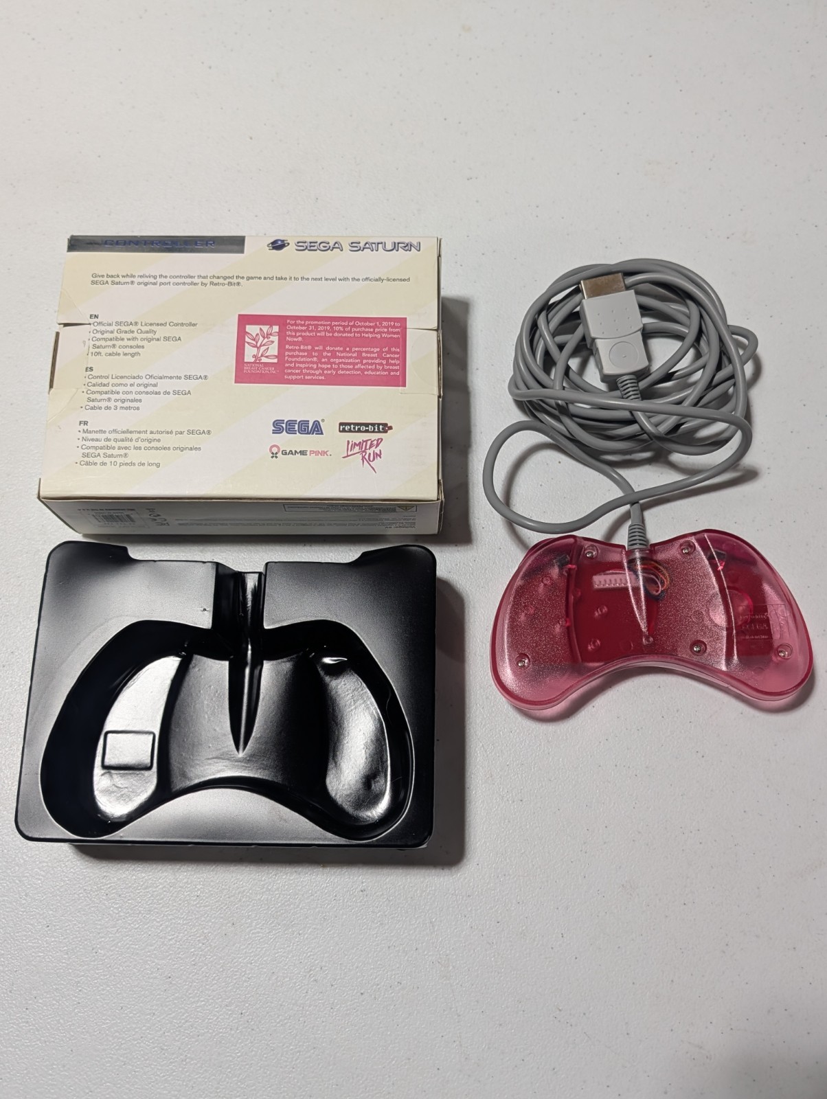 Limited Run retro-bit Game Pink Controller For Sega Saturn Officially Licensed