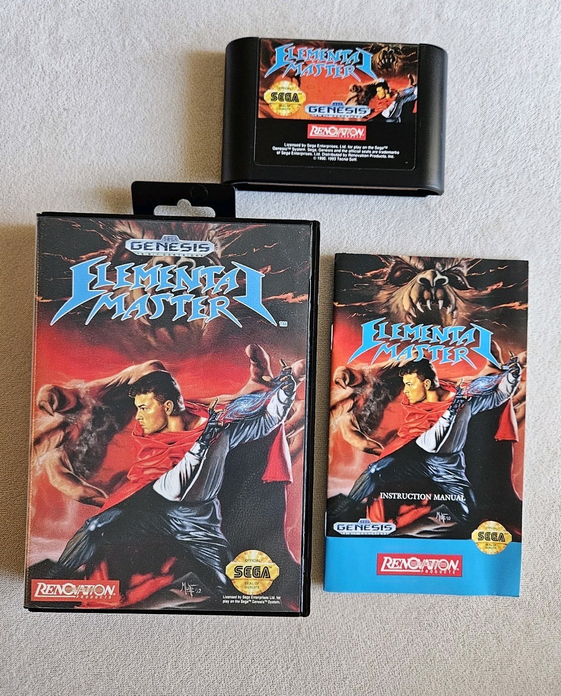 ELEMENTAL MASTER SEGA GENESIS COMPLETE IN BOX VERY GOOD CONDITION