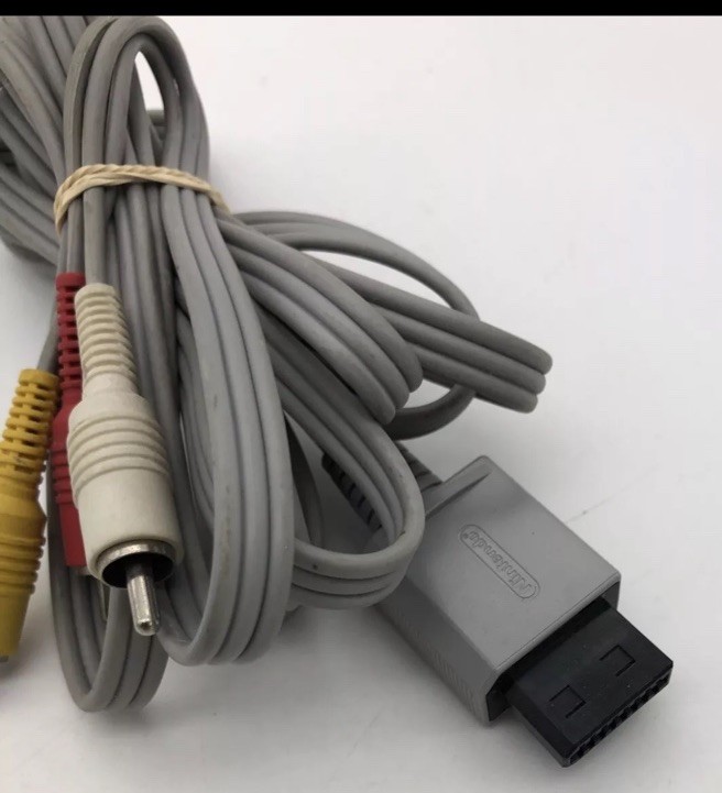 Nintendo Wii+Wii U Replacement Composite AV Cable TV Hookup – Authentic OEM