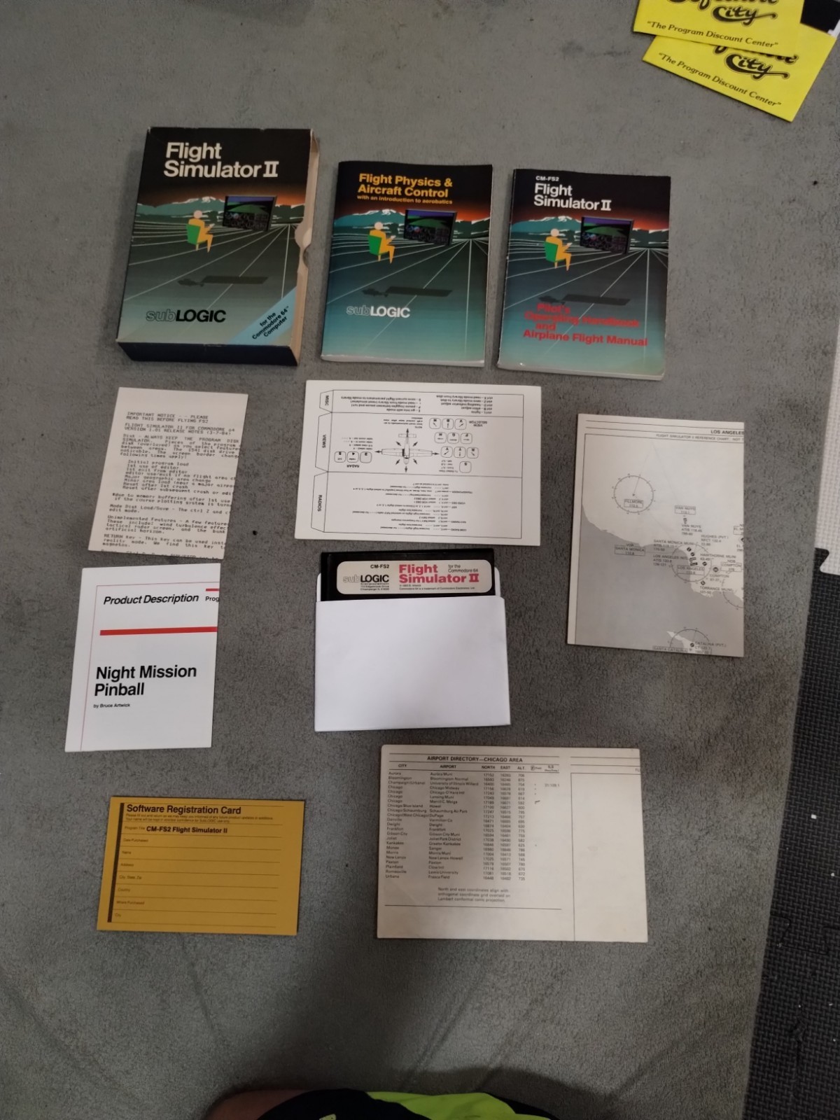 ✈️ CIB! Flight Simulator II Commodore 64 subLOGIC Tested Working – C64