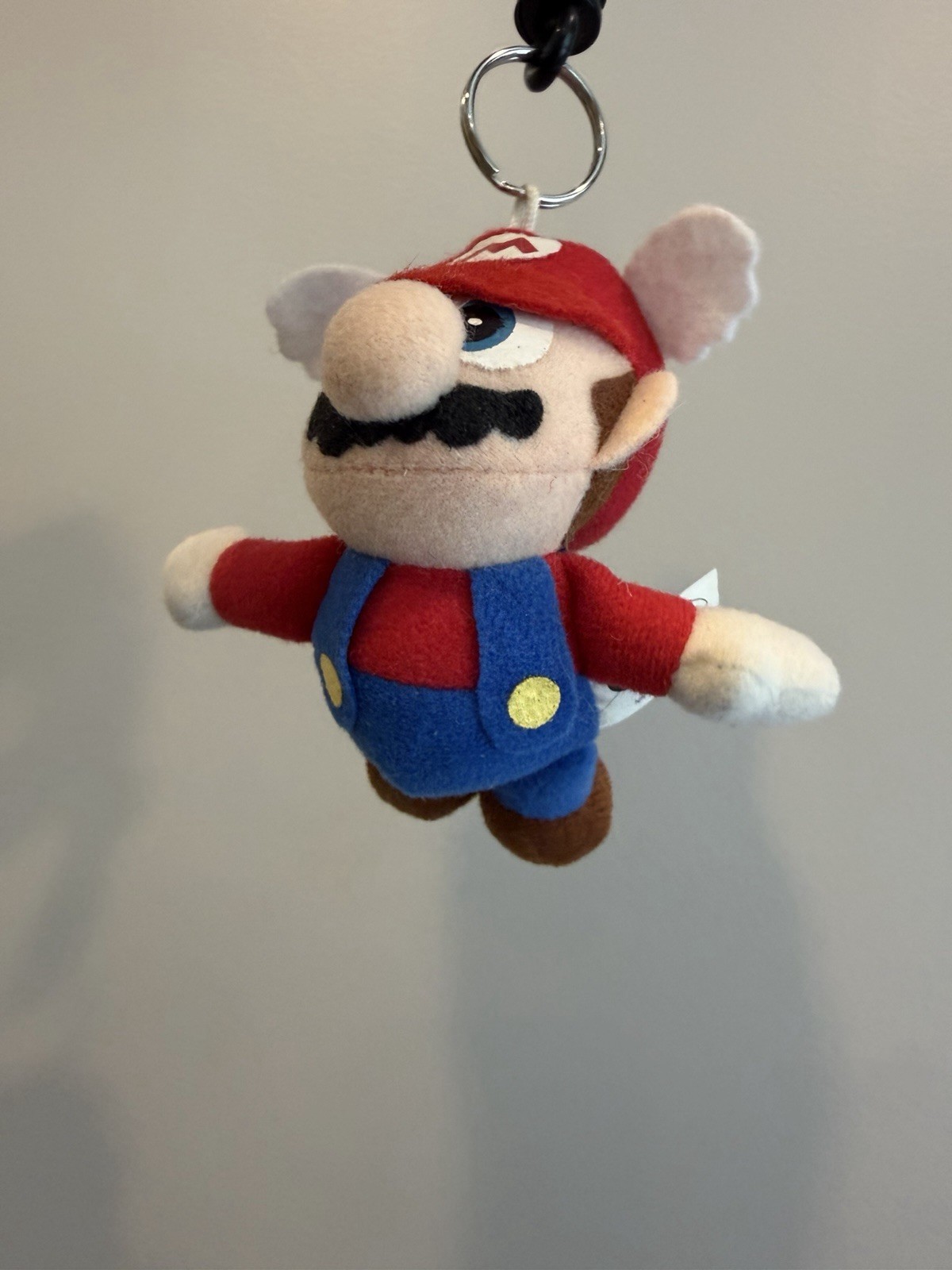 Vtg SUPER MARIO 6 INCH WING CAP FLYING PLUSH TOY BD&A 1997 BEAN BAG Keychain
