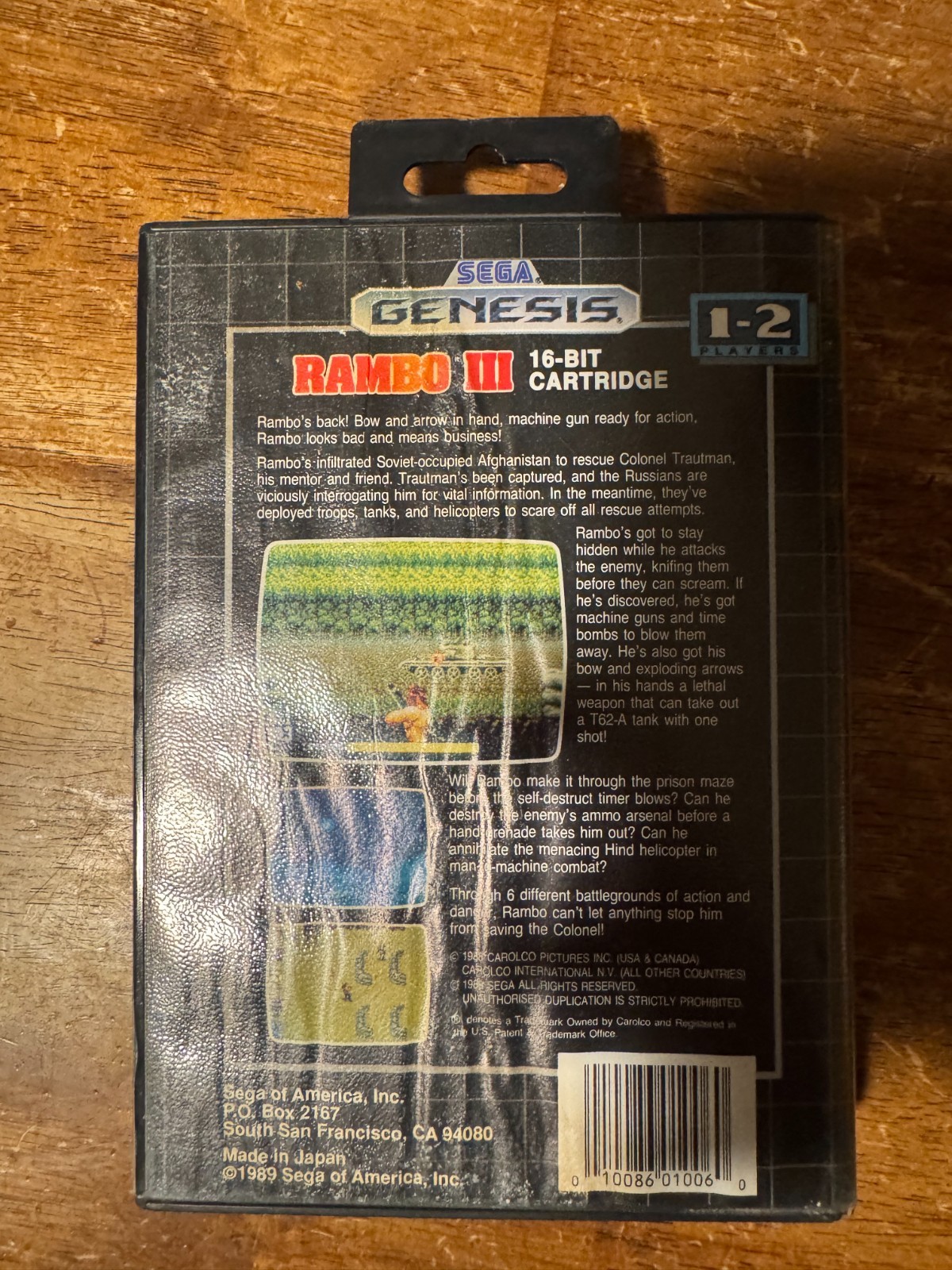 Rambo III for Sega Genesis 1989 Complete with Box and Manual CIB w/ Hang Tab