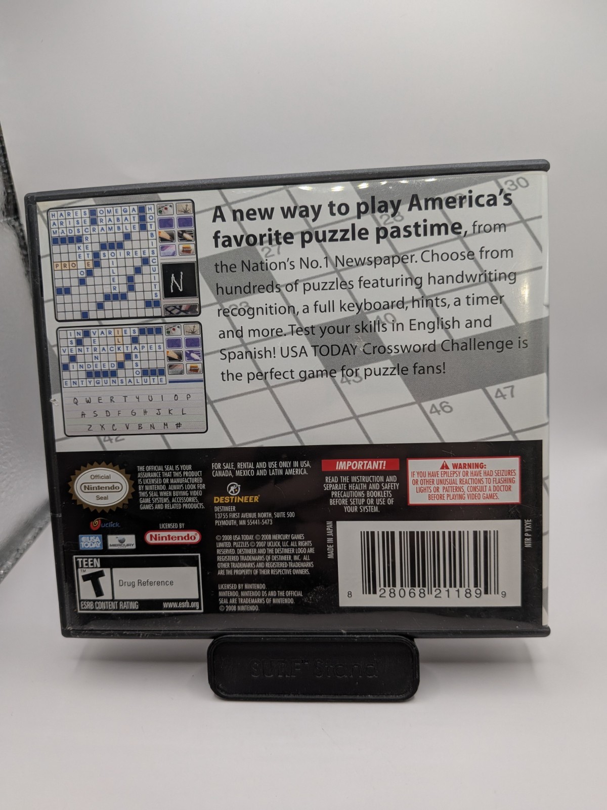 Nintendo DS – USA Today Crossword Challenge – Complete in Box w/ Manual