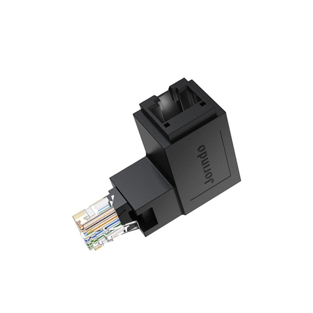 2 PCS Left Angle Cat6 RJ45 Male To Female Shielded Network LAN Adapter Joint