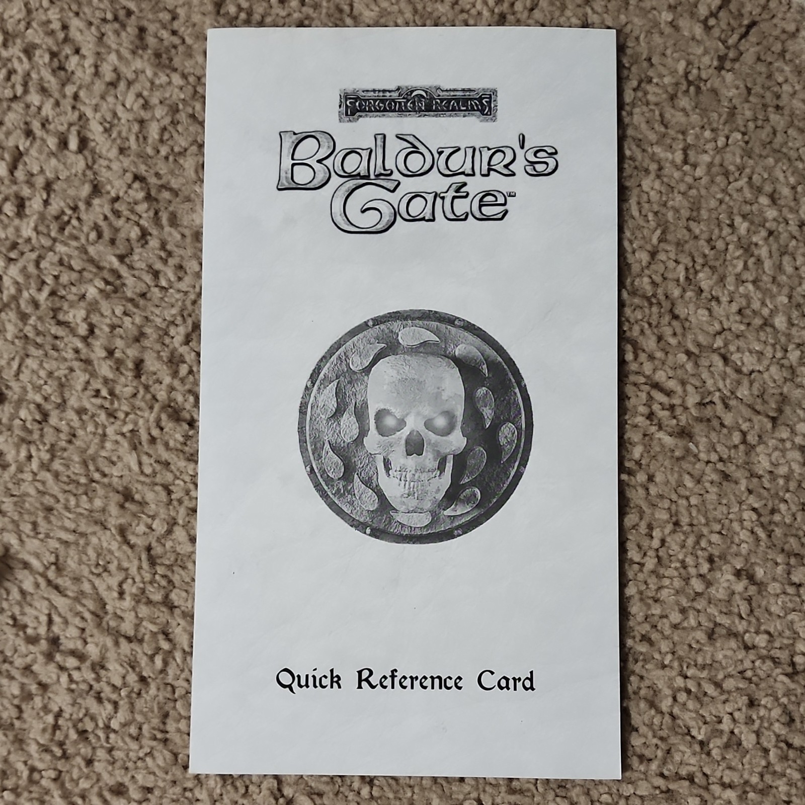 Very good condition* Baldur’s Gate PC Big Box + Manual Quick Reference Card 1998