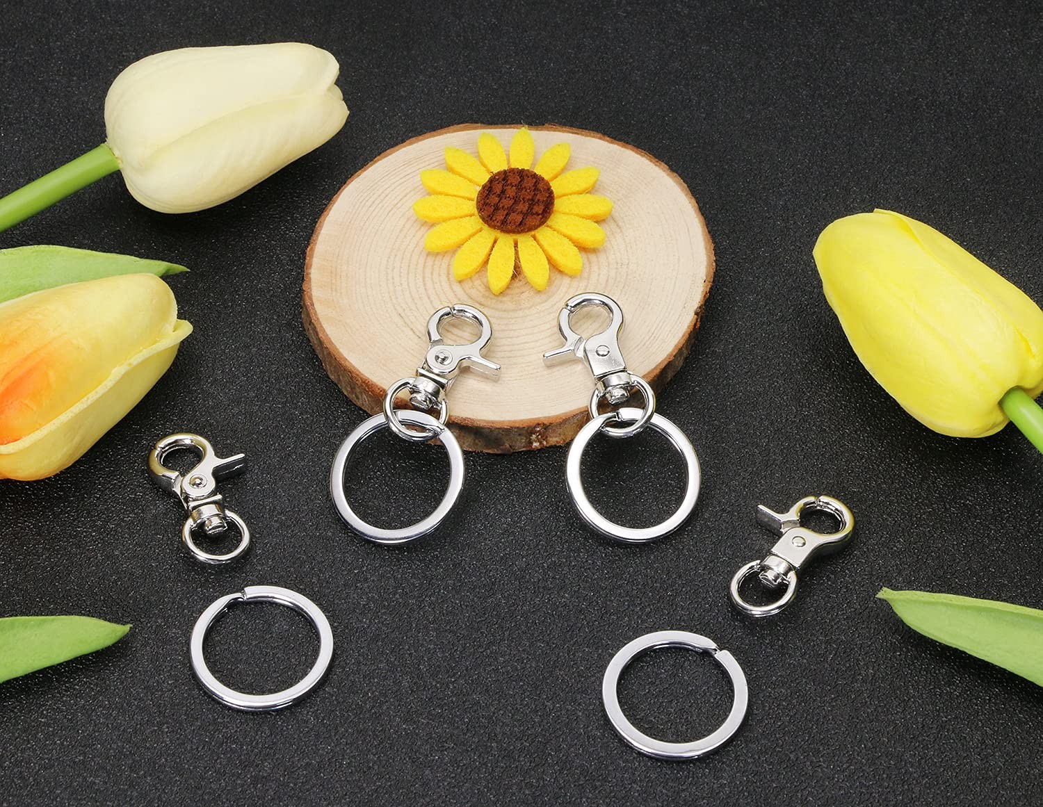 Dog Tag Clips Penta Angel 4Pcs Pet Length: 1.26 inches, Width: 1 inch, Silver
