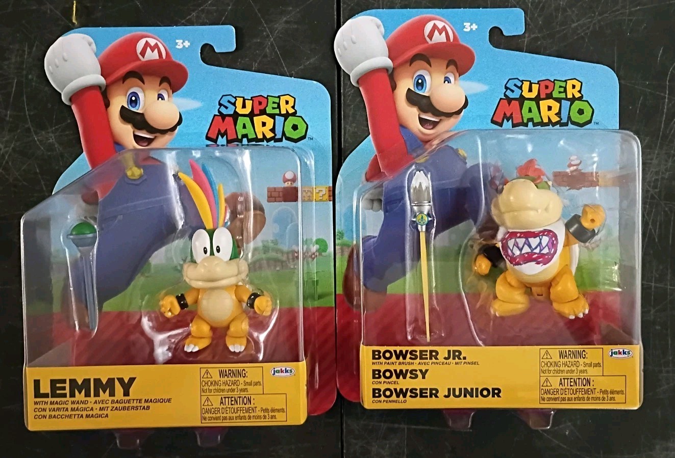 *FREE SHIP* 4″ LEMMY + BOWSER JR Super Mario World of Nintendo Jakks Pacific