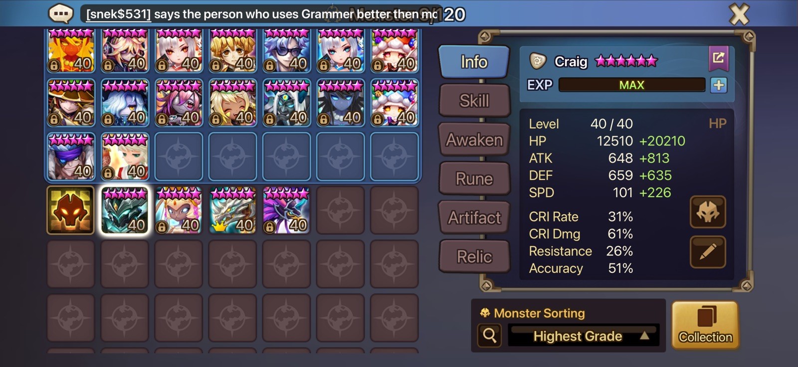 Summoners war end game 9ld5 account 230 swift , 188 vio will 182