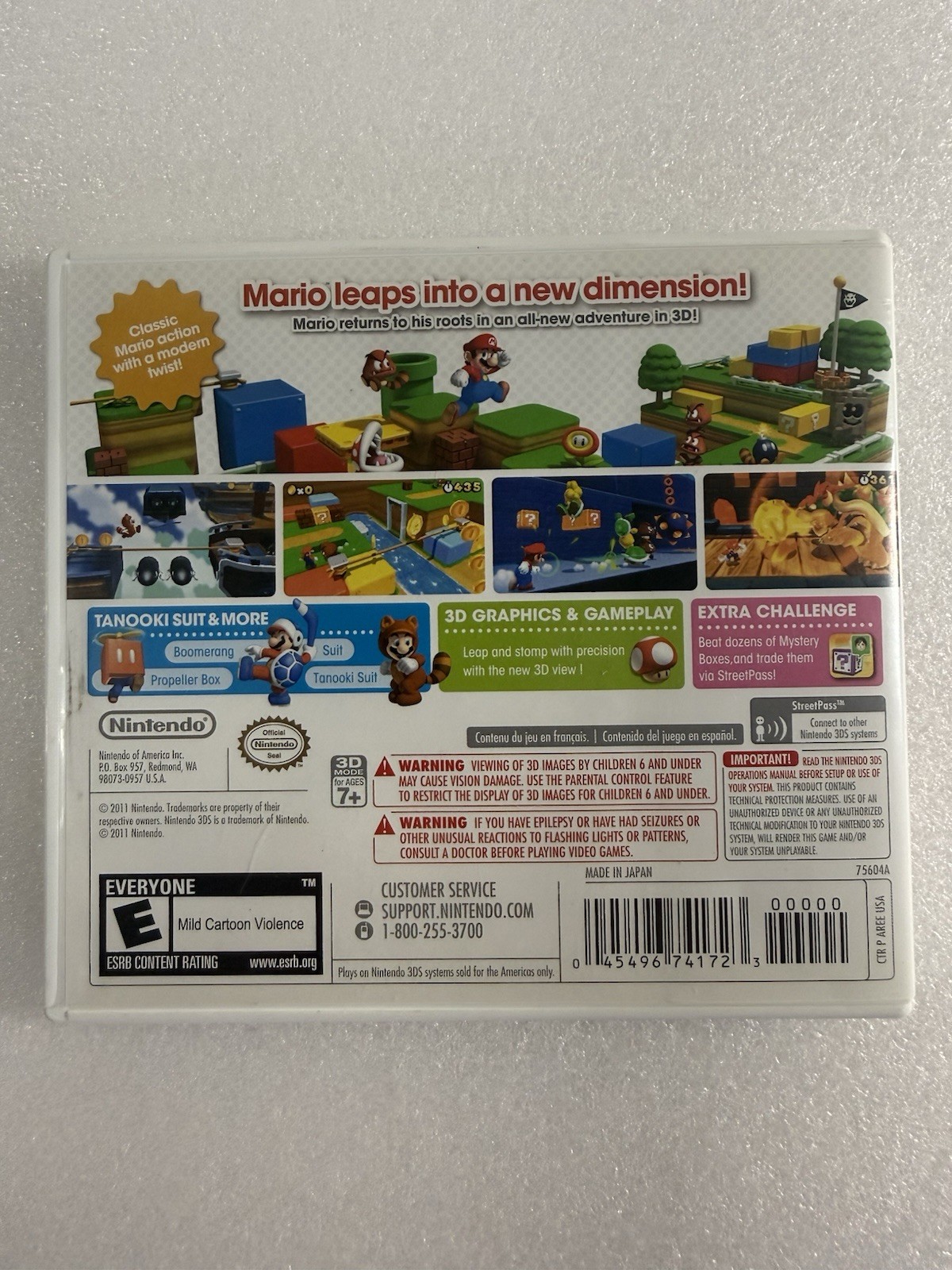 Super Mario 3D Land (Nintendo 3DS) CIB Complete w/ Inserts – Authentic & TESTED