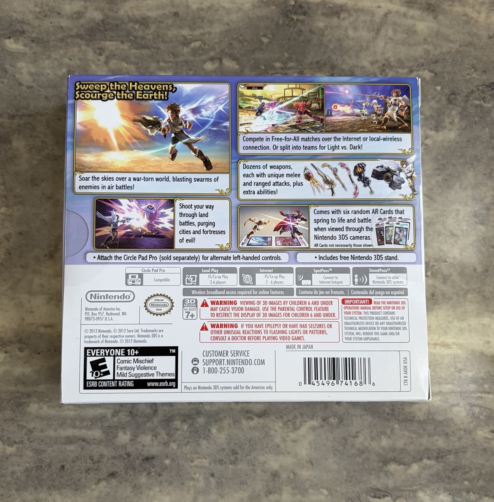 Brand New (see images) | Kid Icarus Uprising + 6 Random AR cards & 3DS Stand