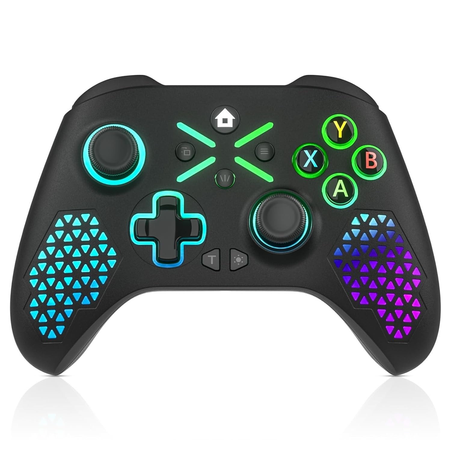 Multi-Platform RGB Wireless Controller for Xbox, 2.4GHz Dual Vibration Gamepad