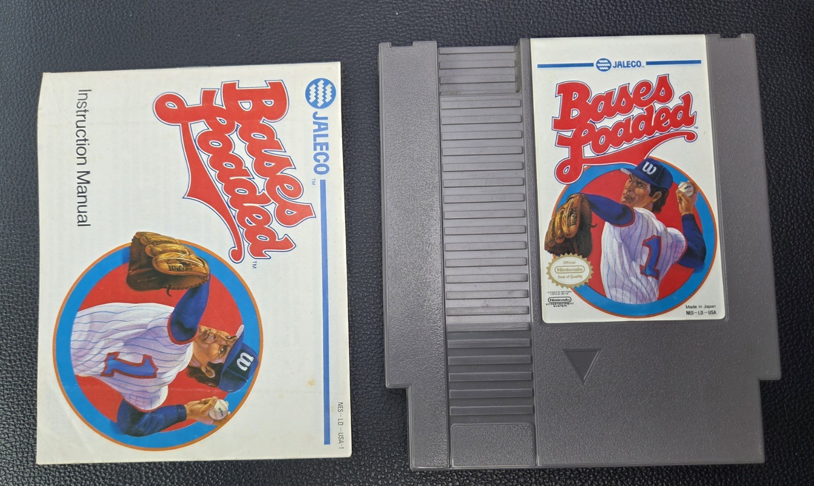 Bases Loaded NES Nintendo Game w/ Manual Jaleco 1988 Baseball