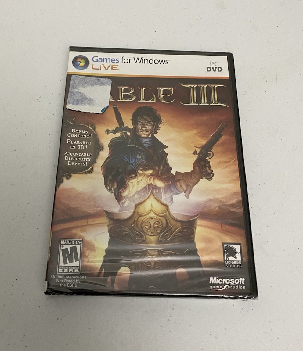 FABLE III 3 PC DVD BRAND NEW FACTORY SEALED US EDITION