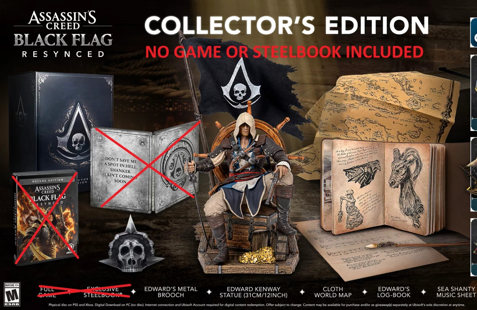 Assassin’s Creed Black Flag Resynced Collector’s Edition – NO STEELBOOK OR GAME!