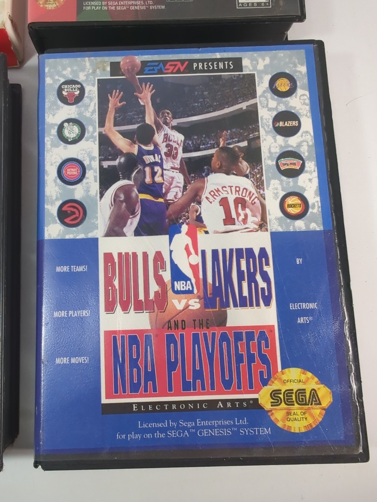 Sega Genesis Lot Of 4 Sports Games In Cases ~ Basketball Racing ~ Football
