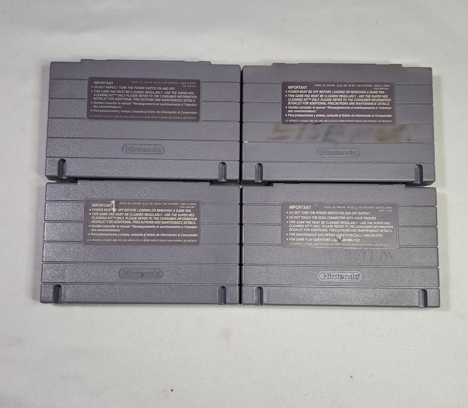Lot Of 4x Mixed SPORTS Super Nintendo SNES Video Game Cartridges TESTED