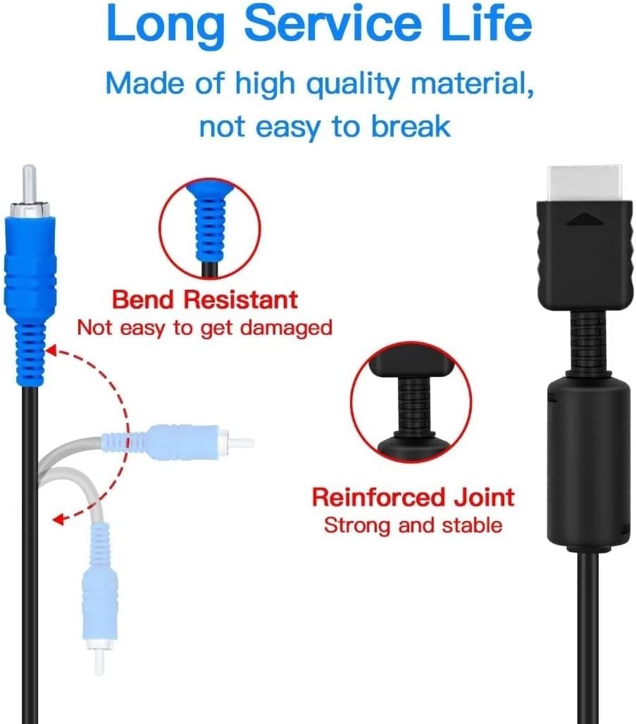 6FT HD AV Component Cable for PS2/PS3 – Enhance Your Gaming Experience