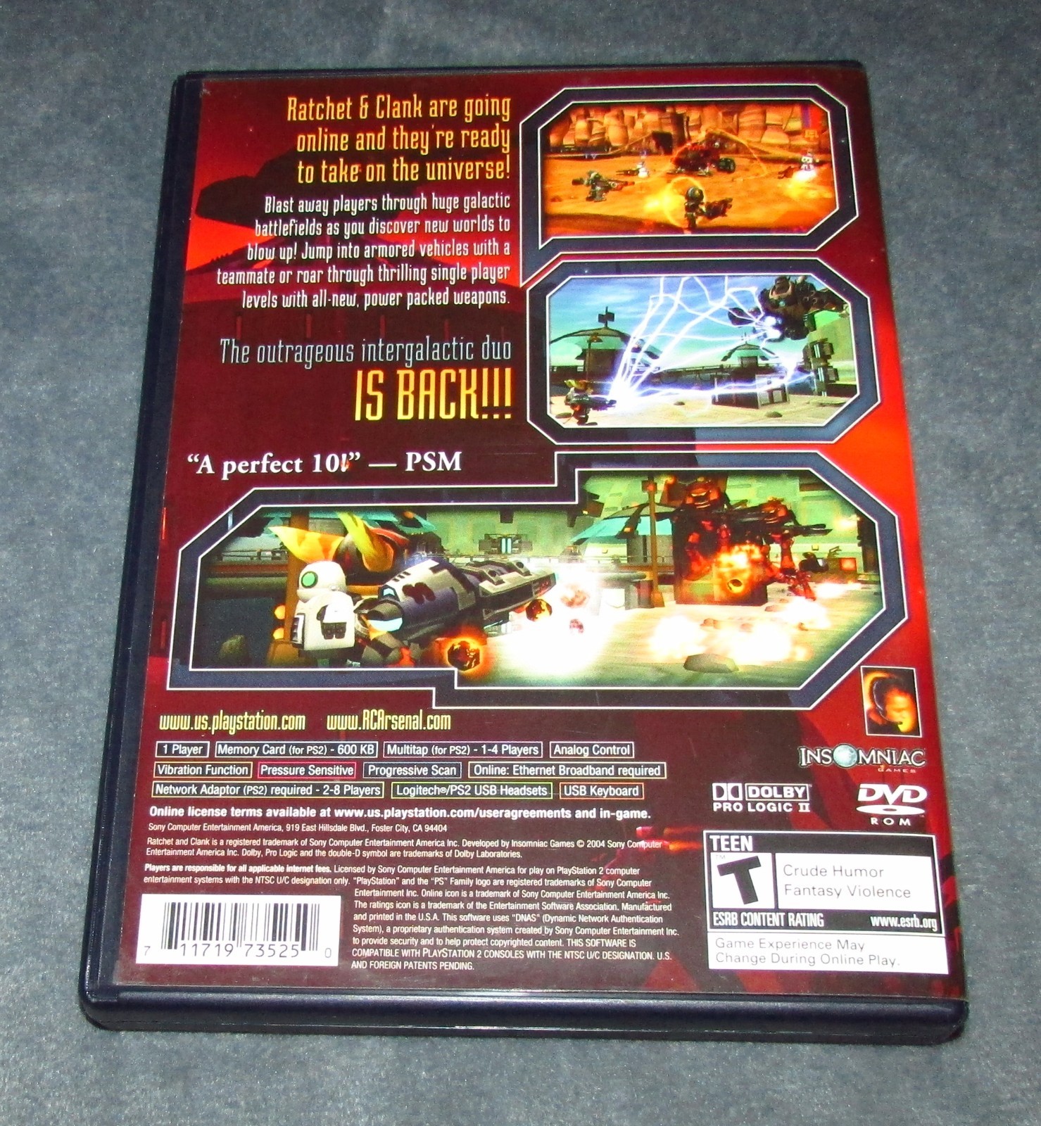 Ratchet & Clank: Up Your Arsenal for Playstation 2 Complete / Fast Shipping!