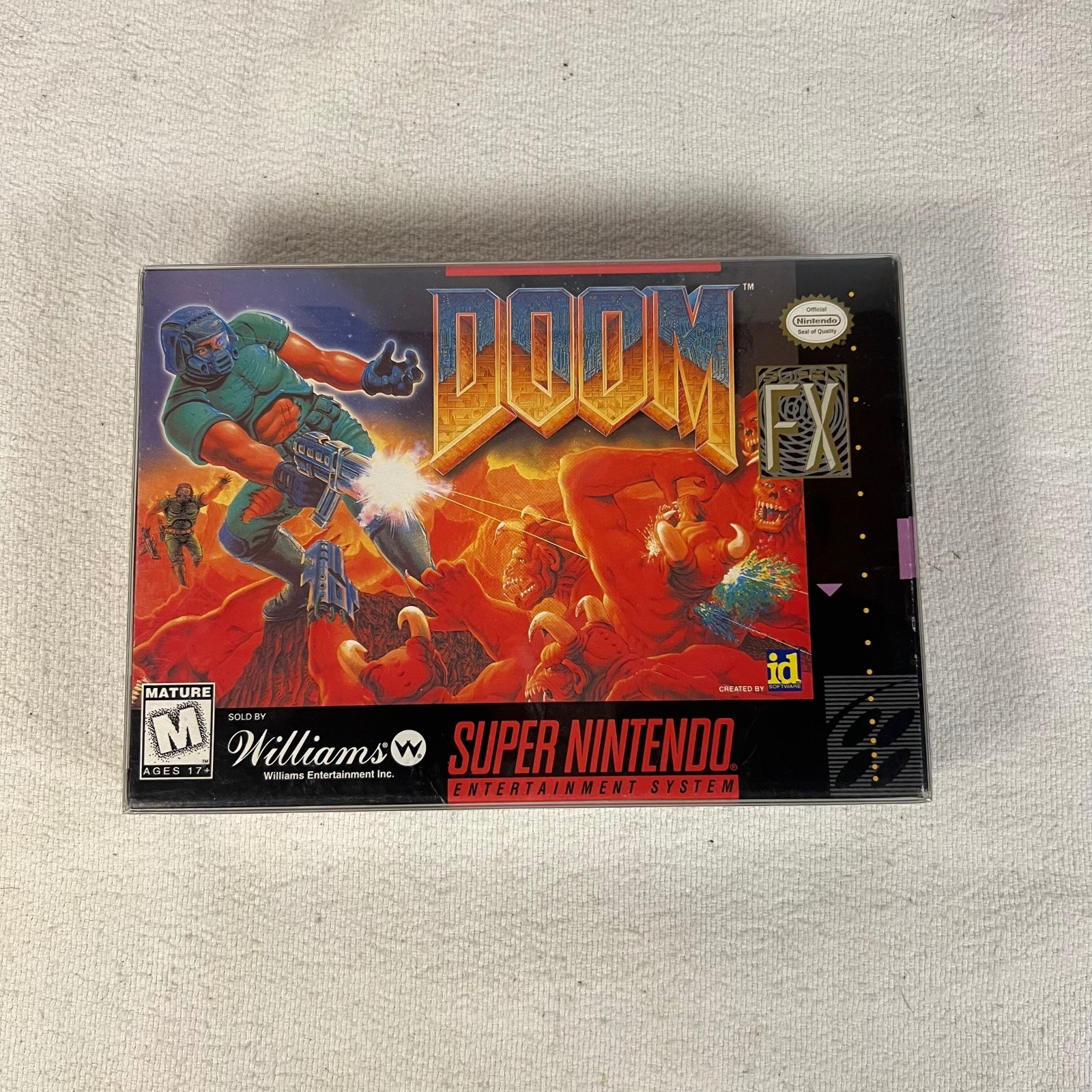 Doom Super Nintendo Entertainment System 1995 Complete CIB Manual Dust Cover