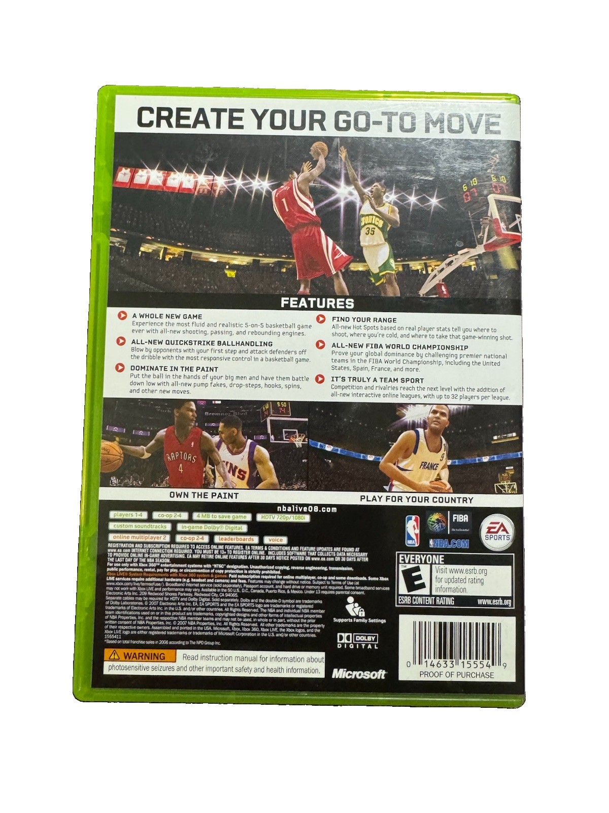 EA Sports NBA Live 08 Basketball Sports Xbox 360 2007 pre-owned