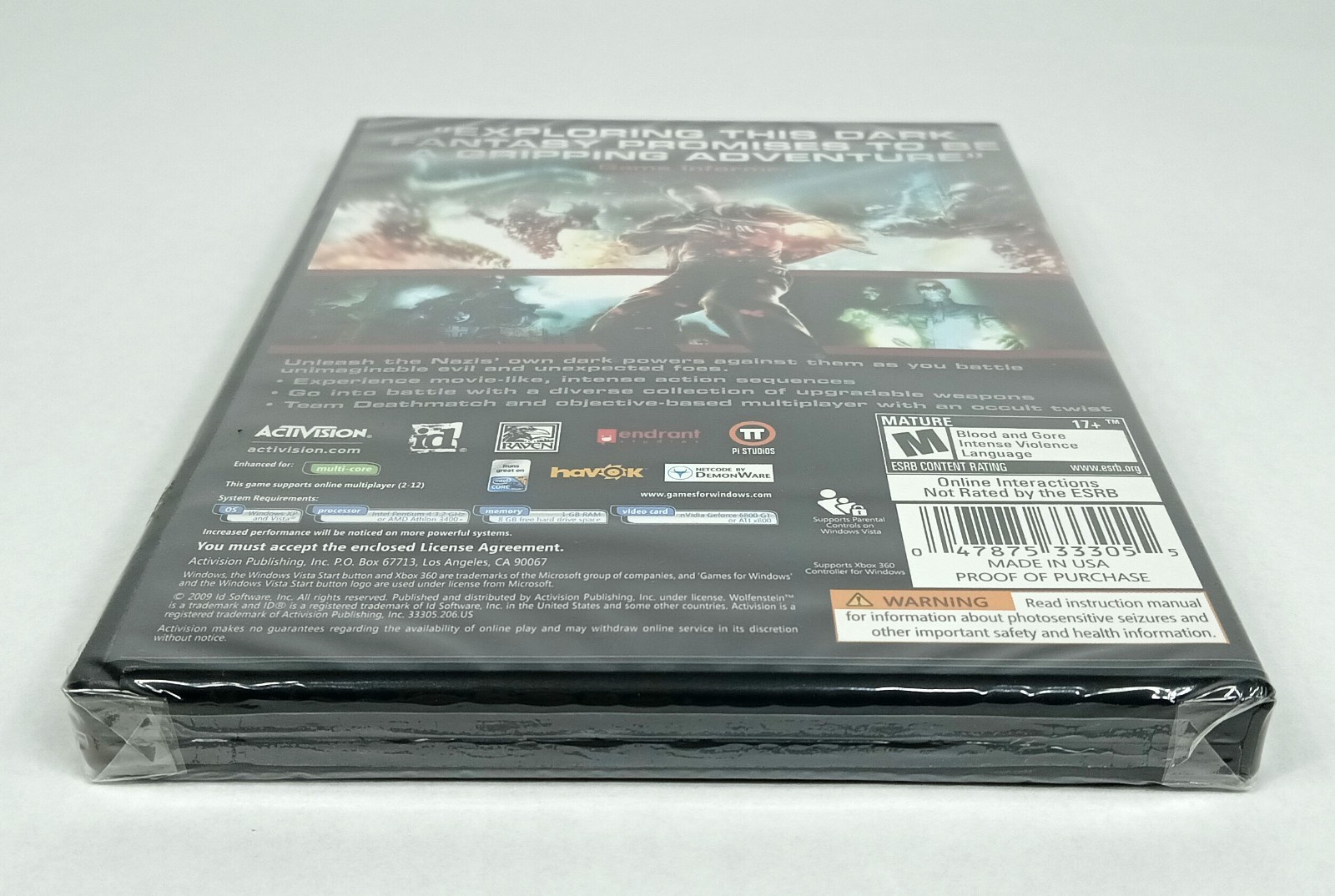Wolfenstein PC DVD Game for Windows (2009) – NEW/SEALED RARE HTF
