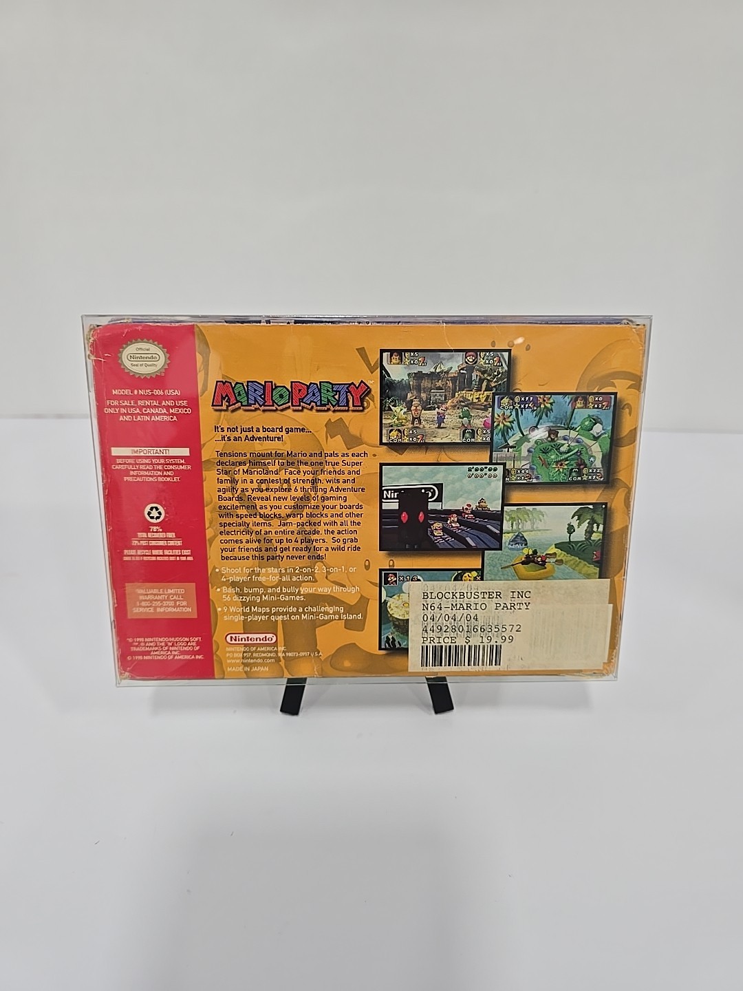 Mario Party 1 Nintendo 64 N64 Complete w/ Manual & Box PROPERTY OF BLOCKBUSTER