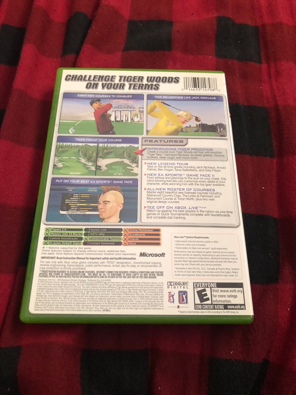 Tiger Woods PGA Tour 2005 Microsoft Xbox 2004 Case Manual Disc Tested Great
