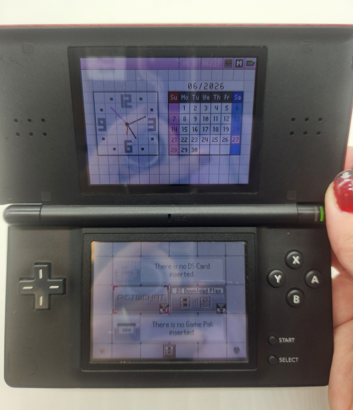 NINTENDO DS LITE USG-001 RED BLACK HANDHELD SYSTEM CONSOLE *FOR PARTS OR REPAIR*