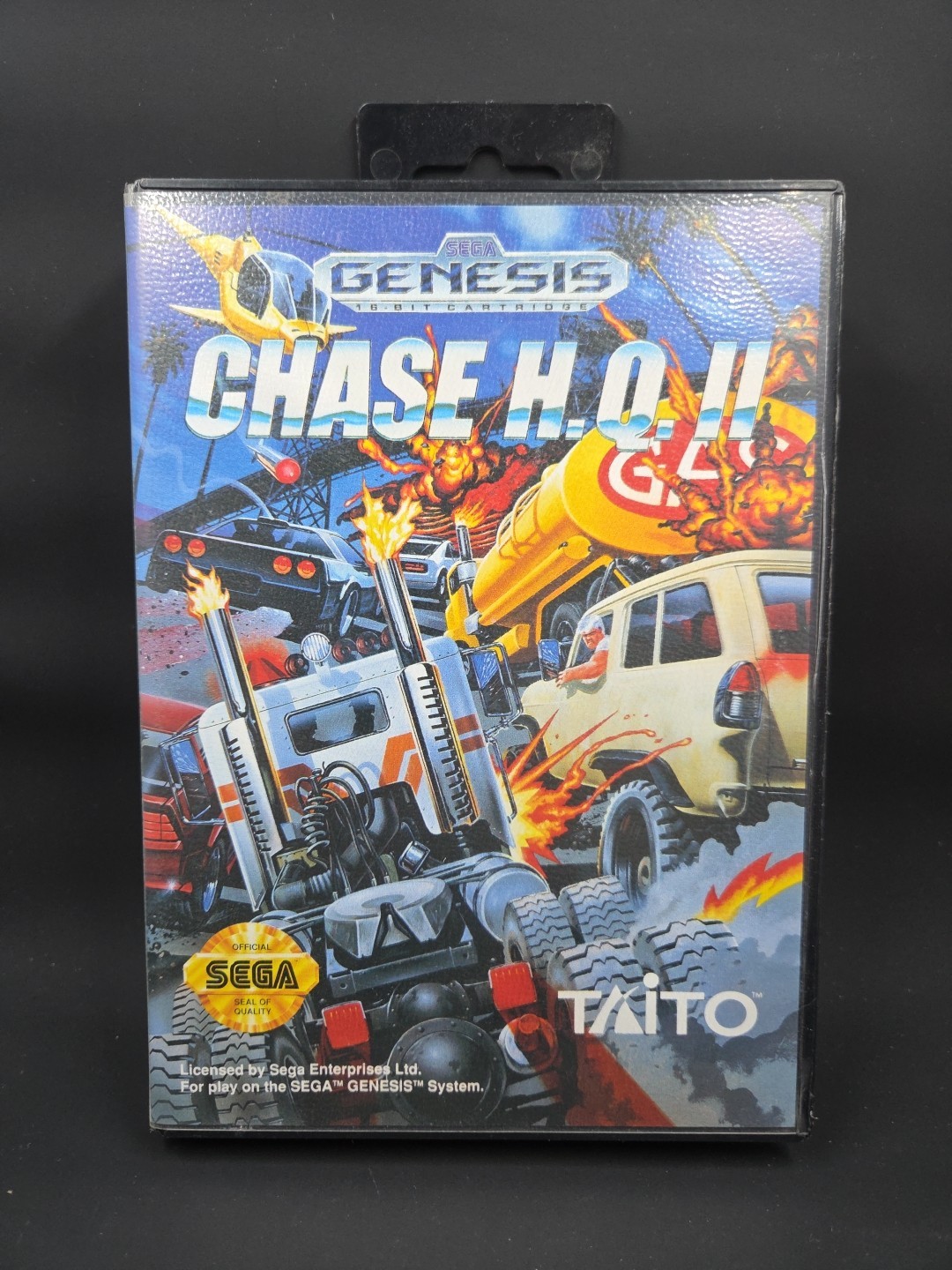 Chase H.Q. II (Chase HQ 2) (Sega Genesis, 1993) Authentic Game Cartridge + Case